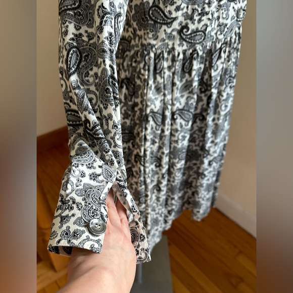 I. Magnin Danny Noble  Vintage Paisley Designs Print Dress Long Sleeves Size S - Picture 7 of 14